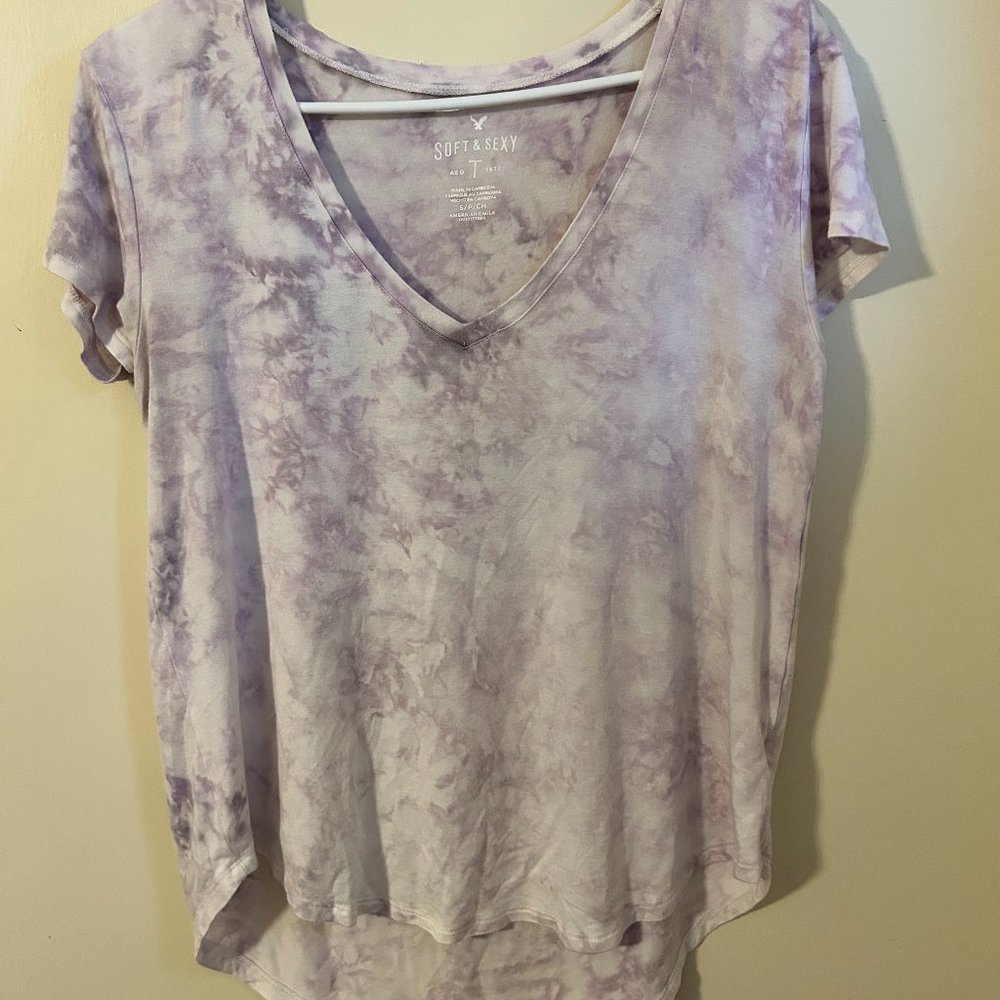 AE Soft & Sexy V Neck Tie dye Tee